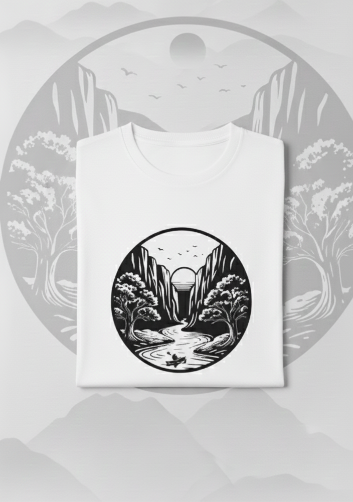 Nature Mountain Fall 100% Polyester T-Shirt