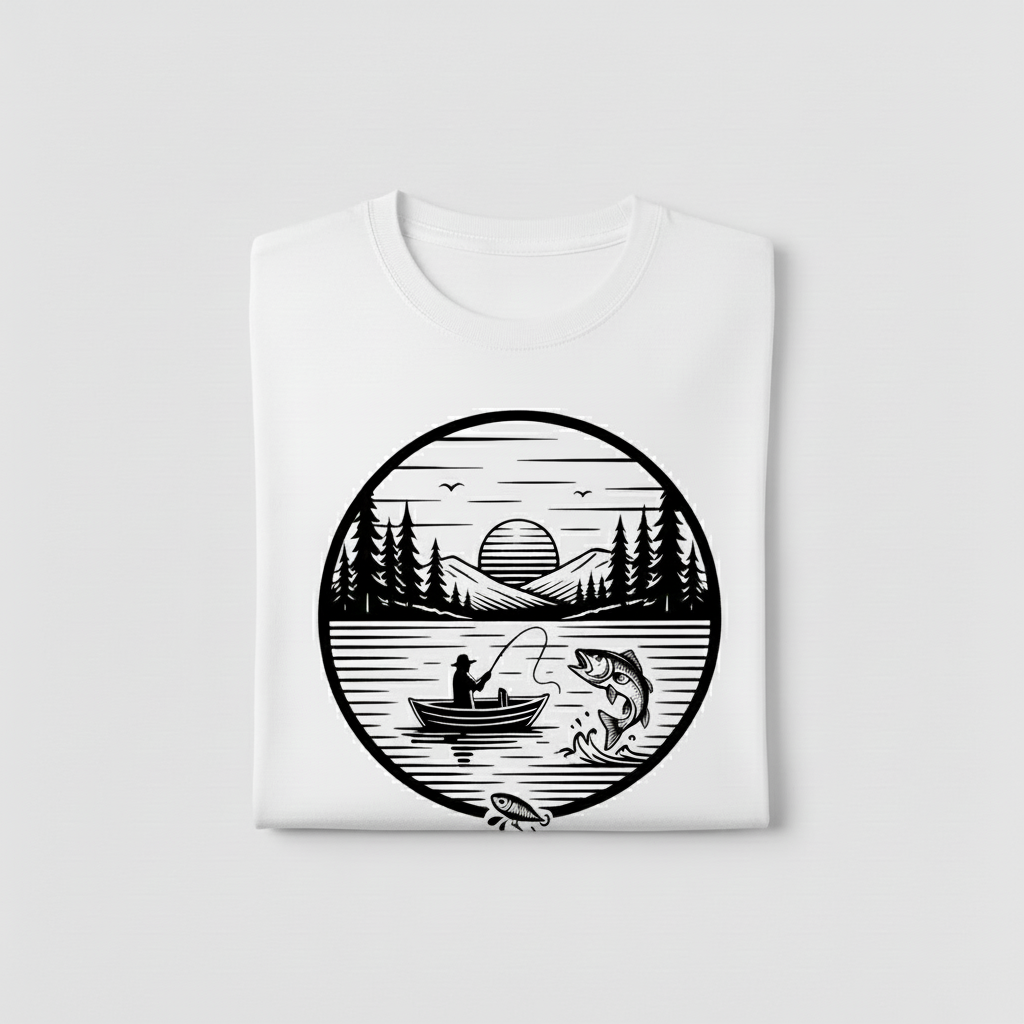 Fishing Kayak 100% Polyester T-Shirt