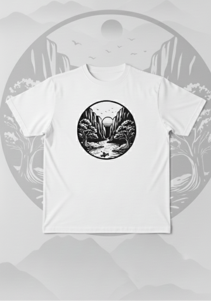 Nature Mountain Fall 100% Polyester T-Shirt