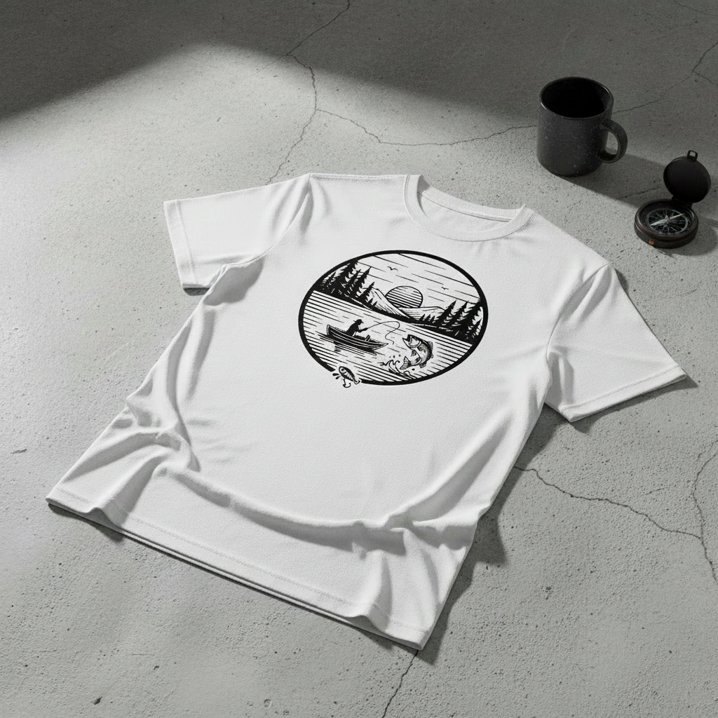 Fishing Kayak 100% Polyester T-Shirt