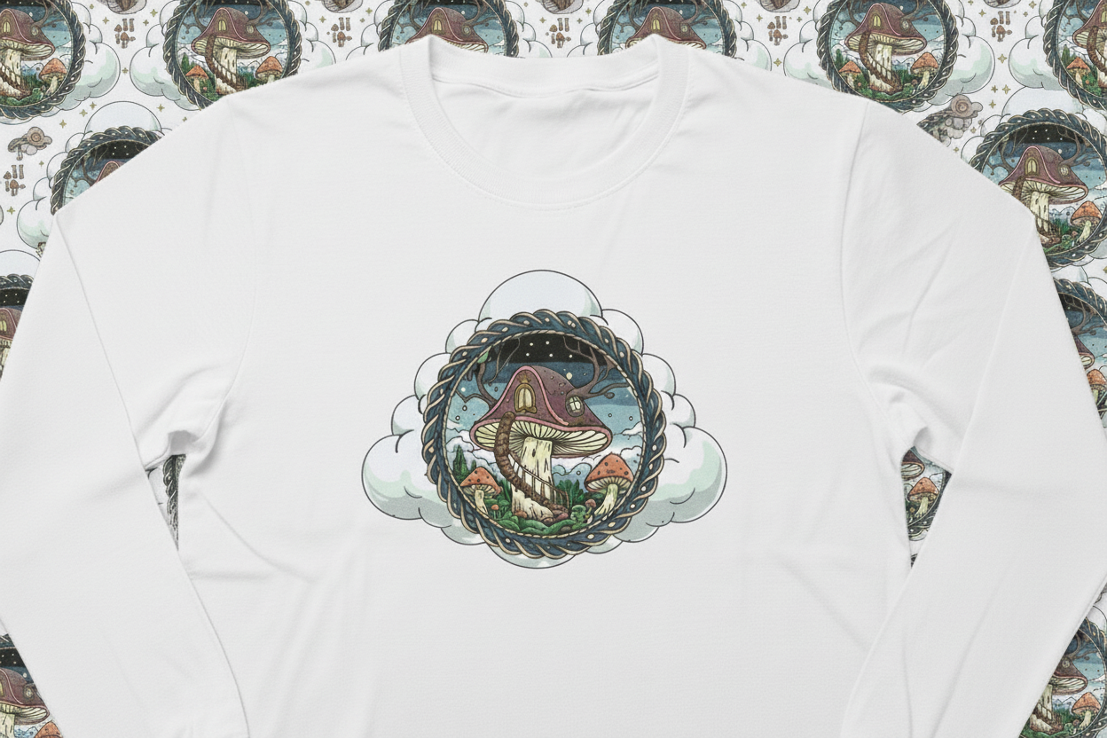 100% Cotton Nature Mushroom Long Sleeve